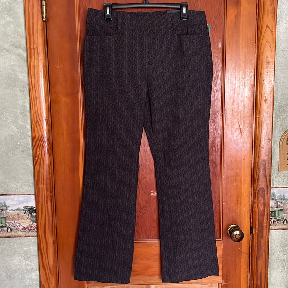 Maurice’s Boot Cut slacks with Herringbone pattern, size large short